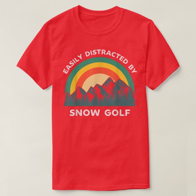 Lättspridd av Snö Golf Funny Winter Sports T Shirt (Design framsida)