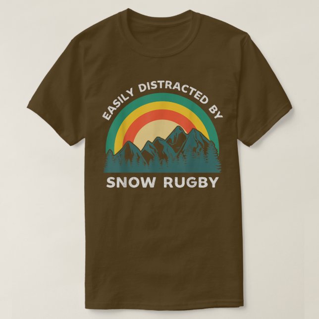 Lättspridd av Snö Rugby Funny Winter Sport T Shirt (Design framsida)