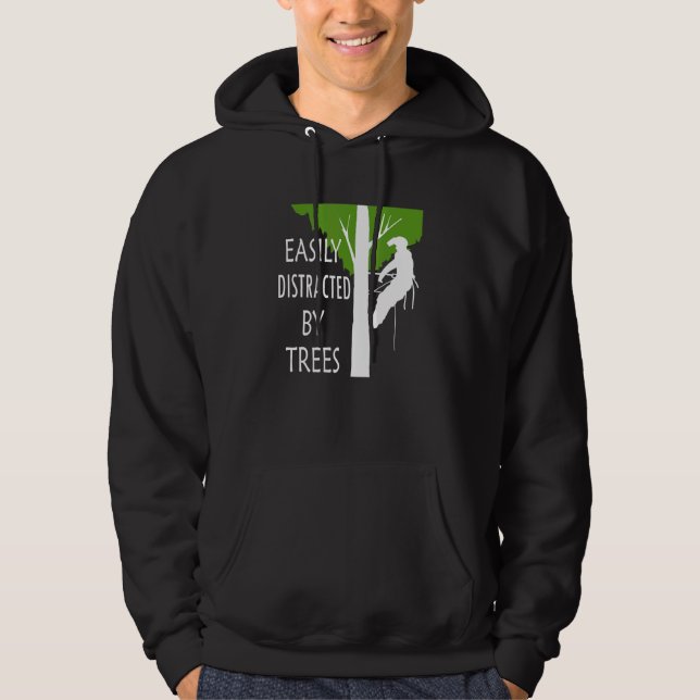 Lättspridd av Träd Ironic Arborist Träd Su Hoodie (Framsida)