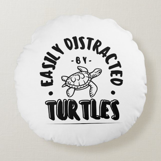Lättspridd av Turtles Funny Rund Kudde (Framsidan)