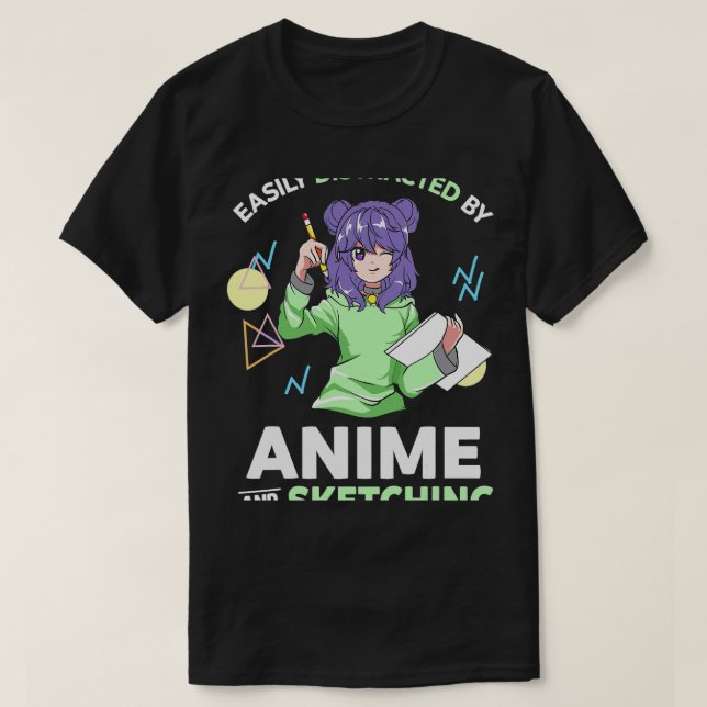 Lättspridd genom Anime och Sketching Anime Tee (Design framsida)
