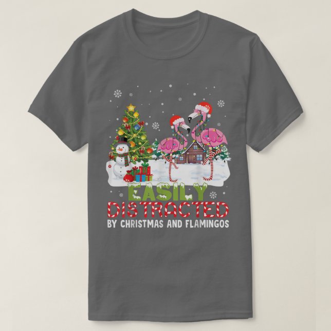 Lättspridd vid jul och Flamingo Noel H T Shirt (Design framsida)