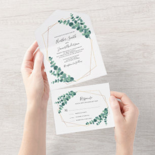 Lättt Eucalyptus Geometric Wandan Bröllop