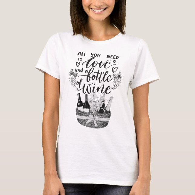 Lättt och humoristiskt T-shirt för Vin Älskare (Framsida)
