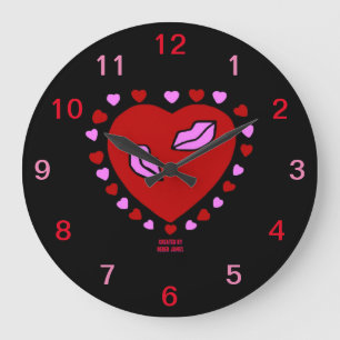 Lättvåt Heart Kisses Acrylic Wall Clock Stor Klocka