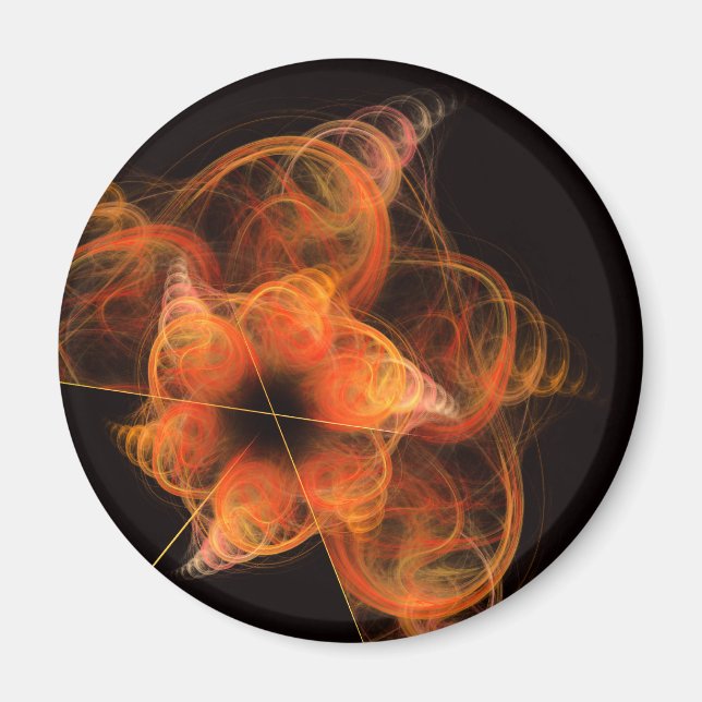 Lättverkslig Abstrakt Art Round Magnet (Framsidan)
