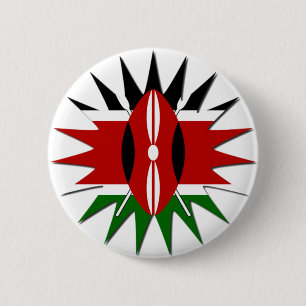 Lättvibrant Kenyan Flagga: An 18-Star Art Knapp