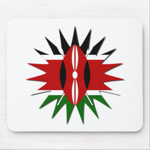 Lättvibrant Kenyan Flagga: An 18-Star Art Musmatta
