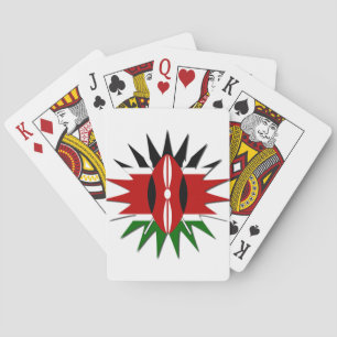 Lättvibrant Kenyan Flagga: An 18-Star Art Spelkort