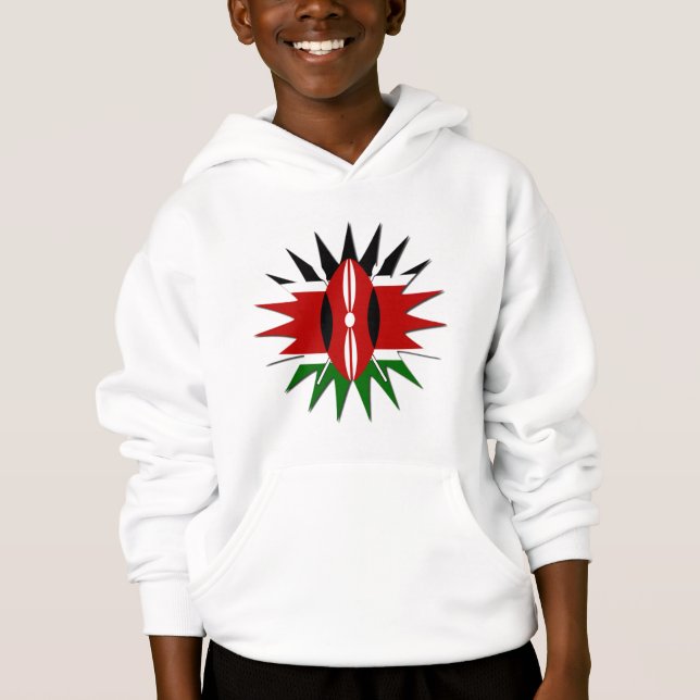 Lättvibrant Kenyan Flagga: An 18-Star Art T-shirt (Framsida)