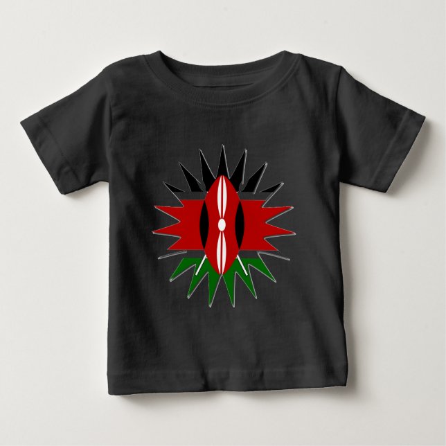 Lättvibrant Kenyan Flagga: An 18-Star Art Tee (Framsida)