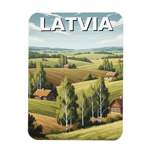 Latvia Countryside Travel Magnet (Vertikal)