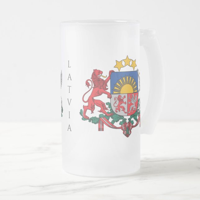 latvia emblem frostat ölglas (Framsida höger)