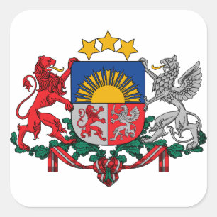 latvia-emblem fyrkantigt klistermärke