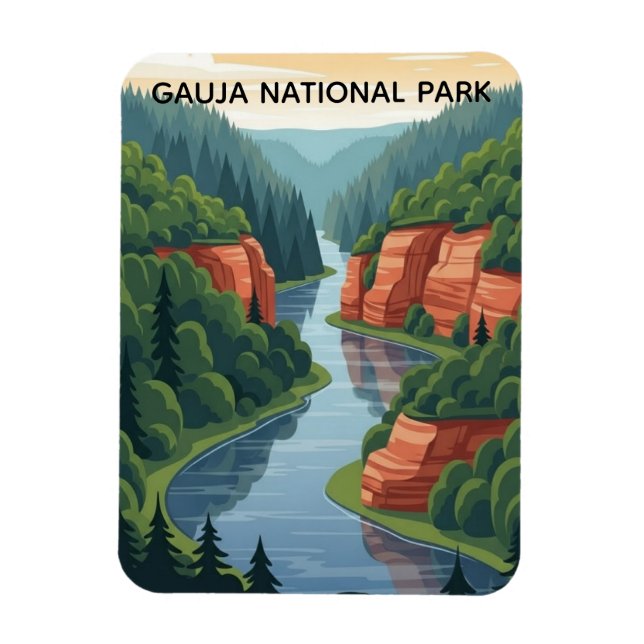 Latvia Gauja National Park Travel Magnet (Vertikal)