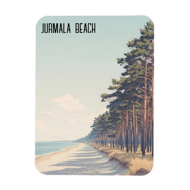 Latvia Jūrmala Beach Travel Magnet (Vertikal)