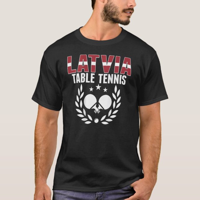 Latvia Ping Pong   Proud Latvian Table Tennis Supp T Shirt (Framsida)