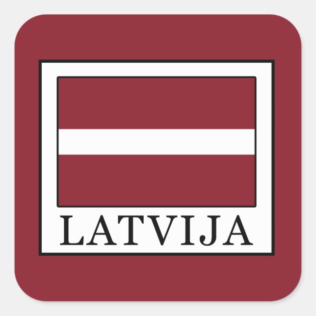 Latvija Fyrkantigt Klistermärke (Framsida)