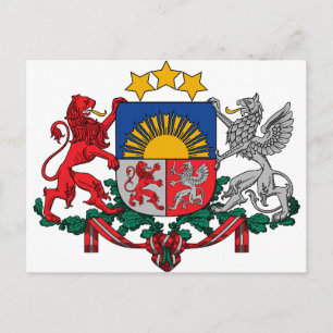 Latvijas ģerbonis - Coat of arms of Latvia Vykort