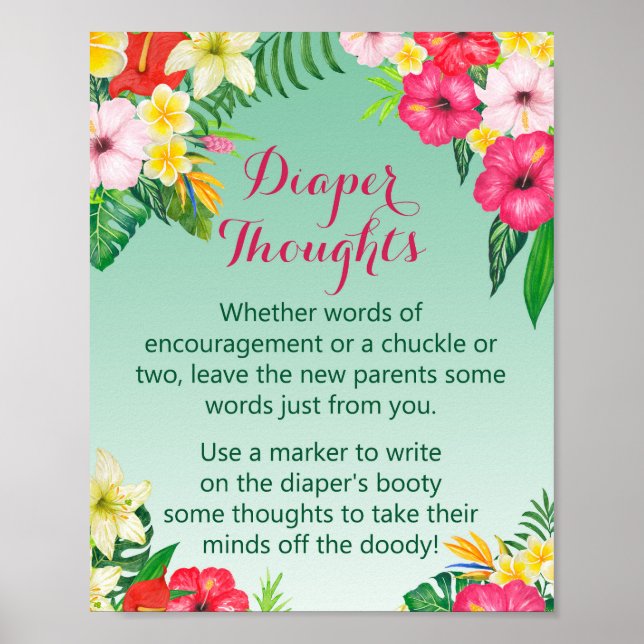 Lau Tropical Baby Shower-skylt Poster (Framsidan)