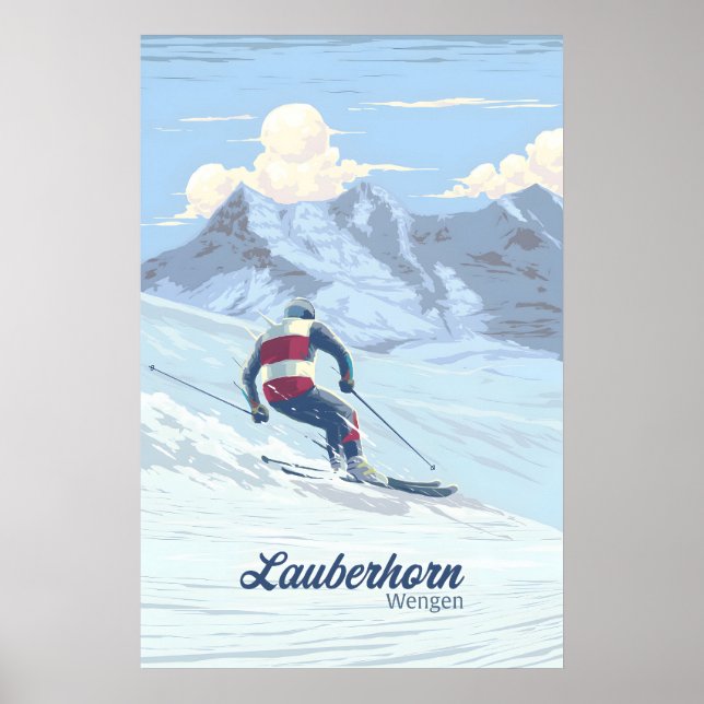 Lauberhorn Wengen skidposter Poster (Framsidan)
