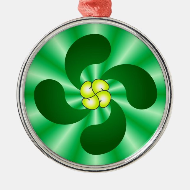 Lauburu Baskenkreuz Basque cross Julgransprydnad Metall (Framsidan)