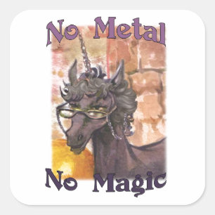 Lauda No Metall No Magic Stickers Fyrkantigt Klistermärke