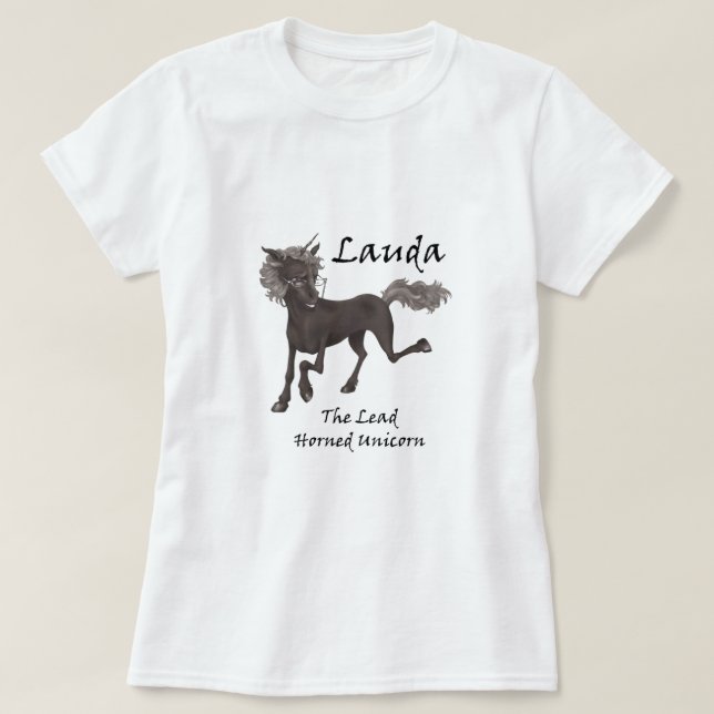 Lauda the lead-Horned Unicorn Tee-Shirt Tee Shirt (Design framsida)