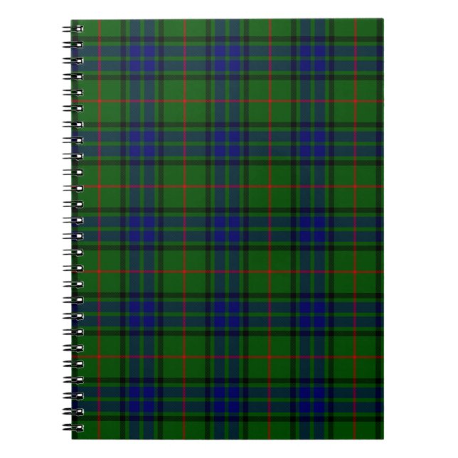 Lauder tartan Blue grönt plaid Anteckningsbok Med Spiral (Framsidan)