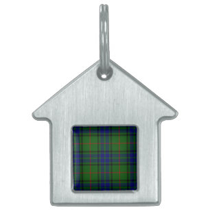 Lauder tartan Blue grönt plaid ID-bricka Husdjur
