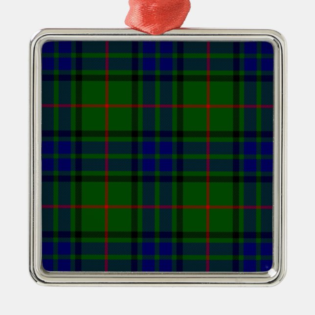 Lauder tartan Blue grönt plaid Julgransprydnad Metall (Framsidan)