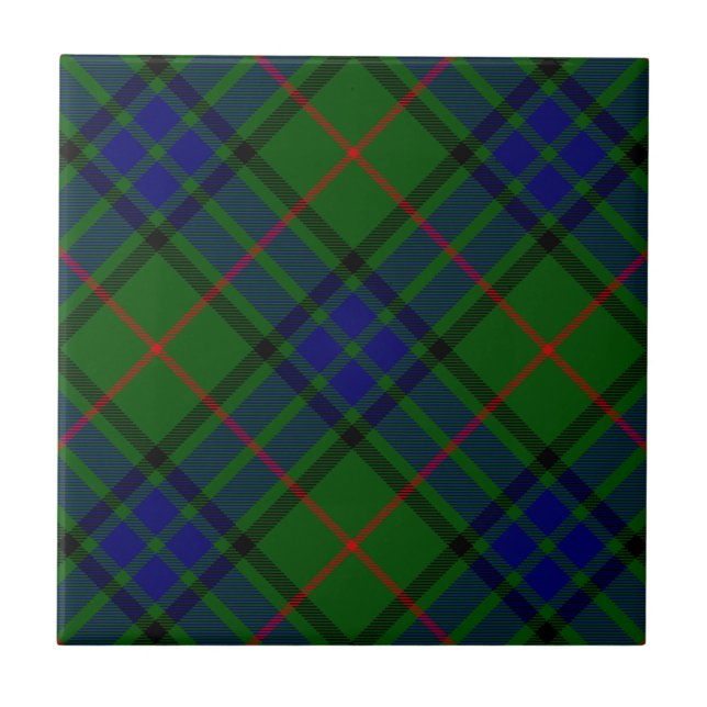 Lauder tartan Blue grönt plaid Kakelplatta (Framsidan)