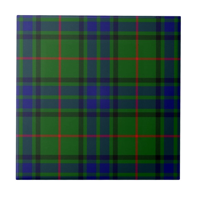 Lauder tartan Blue grönt plaid Kakelplatta (Framsidan)