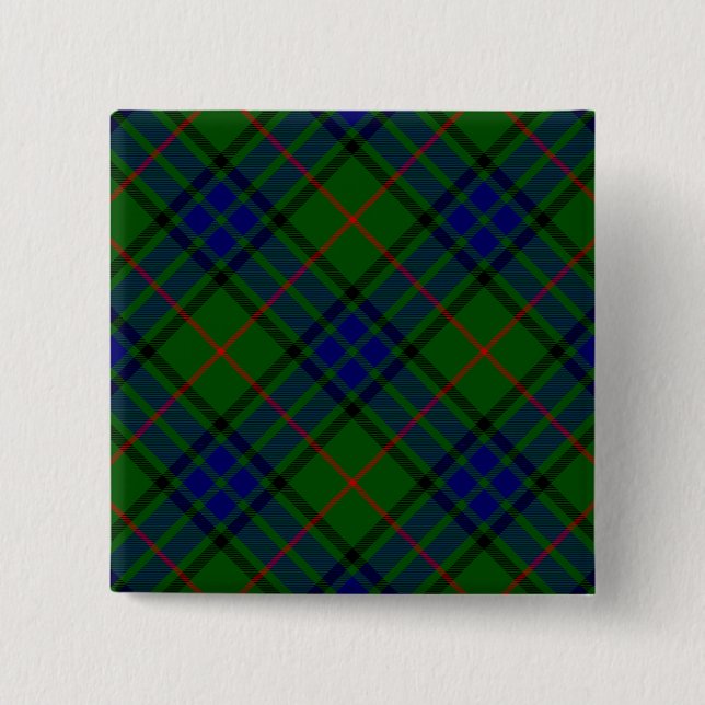 Lauder tartan Blue grönt plaid Knapp (Framsida)