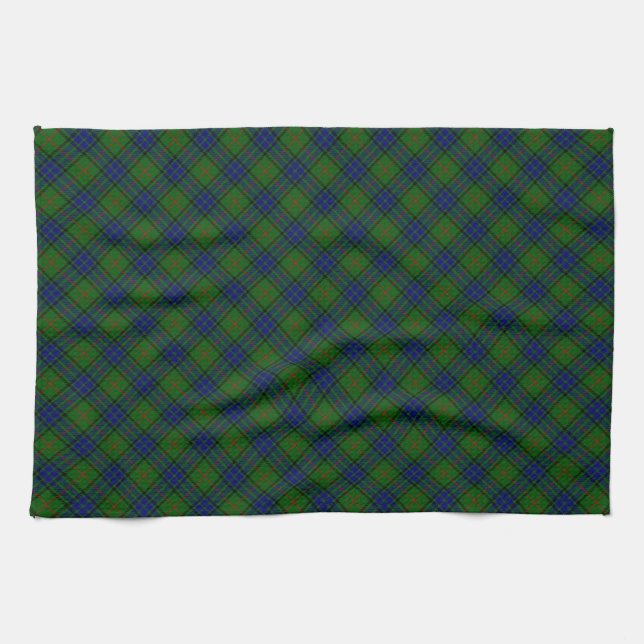 Lauder tartan Blue grönt plaid Kökshandduk (Horisontell)