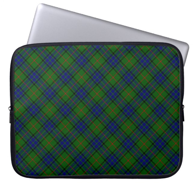 Lauder tartan Blue grönt plaid Laptop Sleeve (Framsidan)