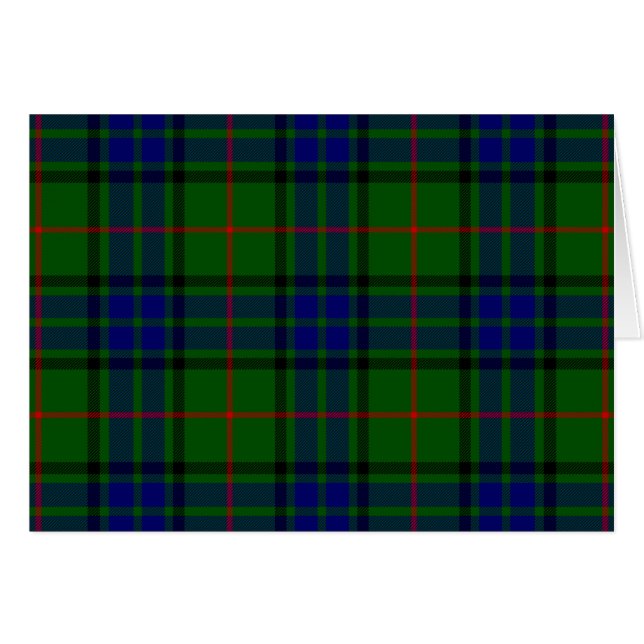 Lauder tartan Blue grönt plaid OBS Kort (Framsidan Horizontal)