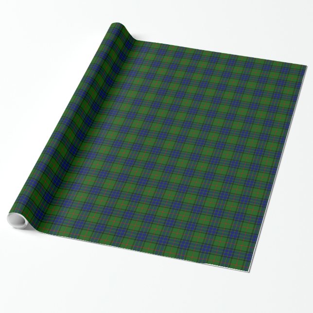 Lauder tartan Blue grönt plaid Presentpapper (Utrullad)