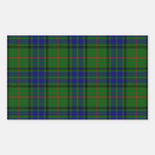 Lauder tartan Blue grönt plaid Rektangulärt Klistermärke