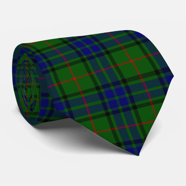 Lauder tartan Blue grönt plaid Slips (Rullad)