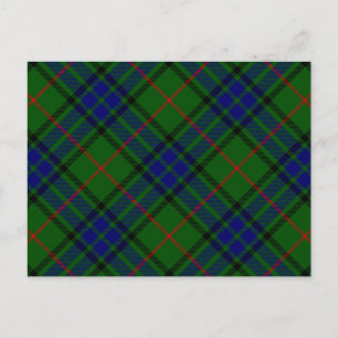 Lauder tartan Blue grönt plaid Vykort