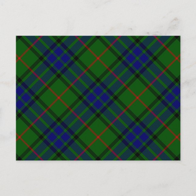 Lauder tartan Blue grönt plaid Vykort (Framsida)