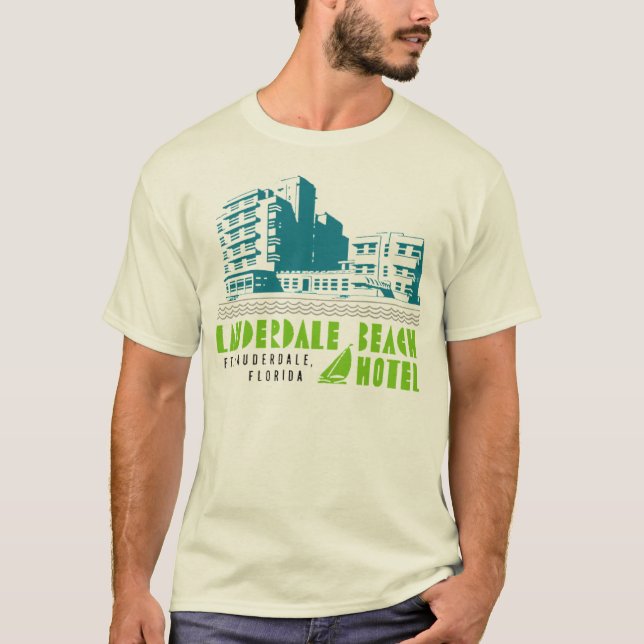 Lauderdale Beach Hotel - Retro T Shirt (Framsida)