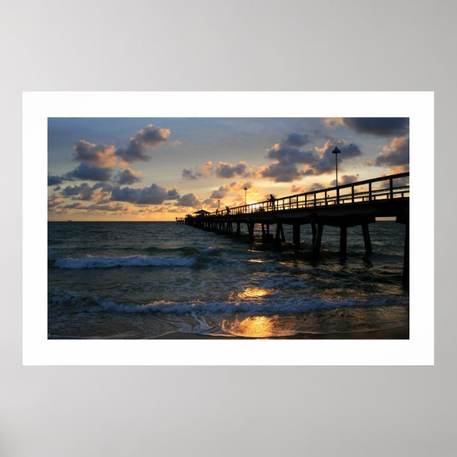 Lauderdale Pier Silhouettes Poster (Framsidan)