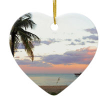 Lauderdale-vid--Hav Florida solnedgång