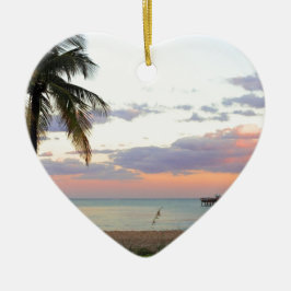 Lauderdale-vid--Hav Florida solnedgång Julgransprydnad Keramik