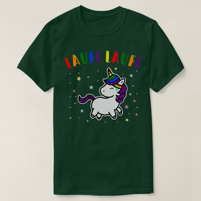 Laufi Laufi Running Runner Jogger Unicorn Running T Shirt (Design framsida)