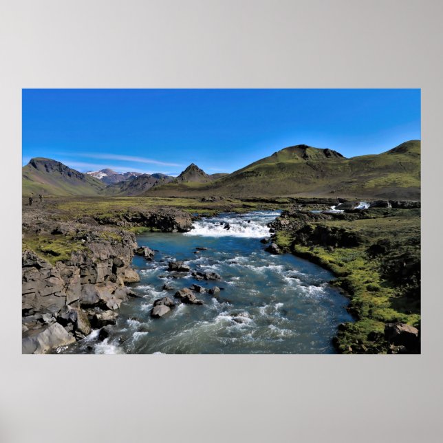 Laugavegur Stream Crossing Poster (Framsidan)