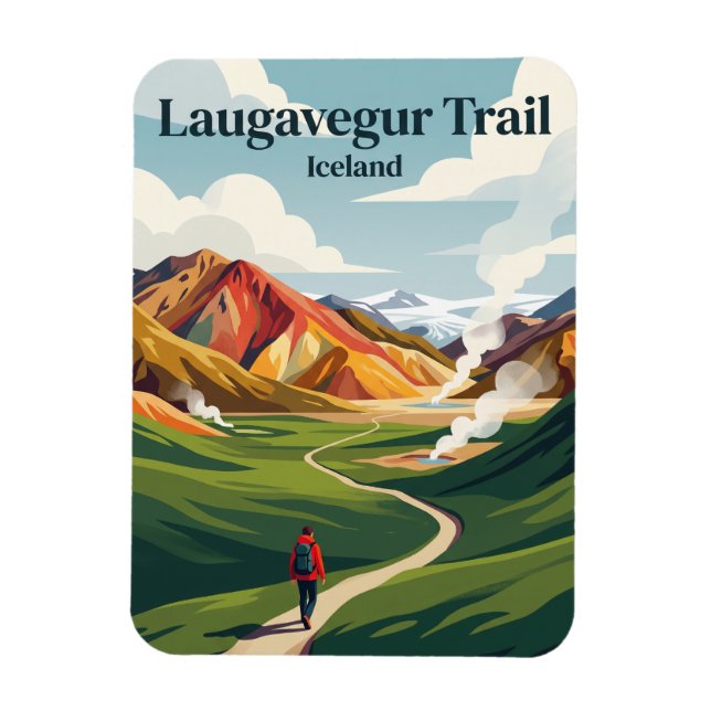 Laugavegur Trail Island Magnet (Vertikal)