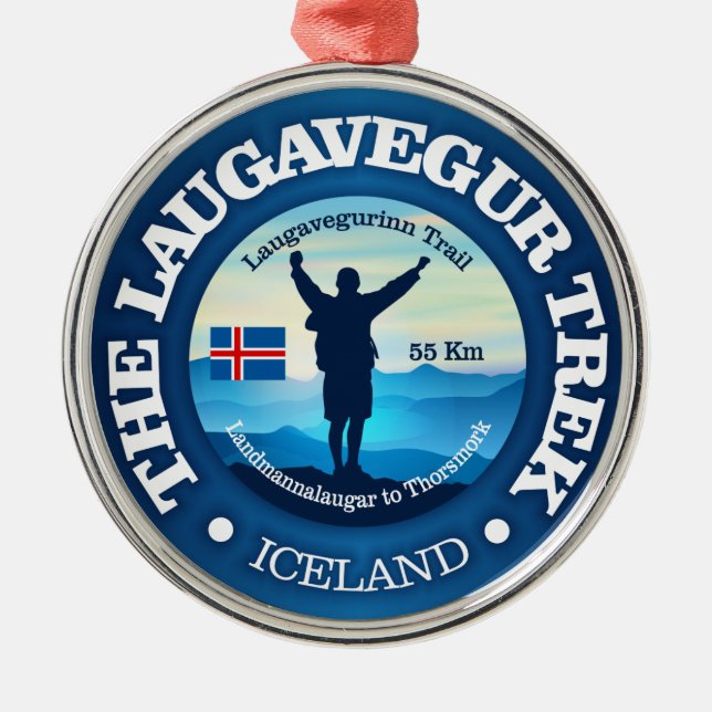 Laugavegur Trek (vandring) Julgransprydnad Metall (Framsidan)